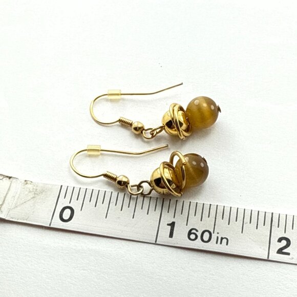 Gold Tone Saturn Planet Drop Earrings - Celestial Orbital Dangle Jewelry, Space- - Picture 7 of 7